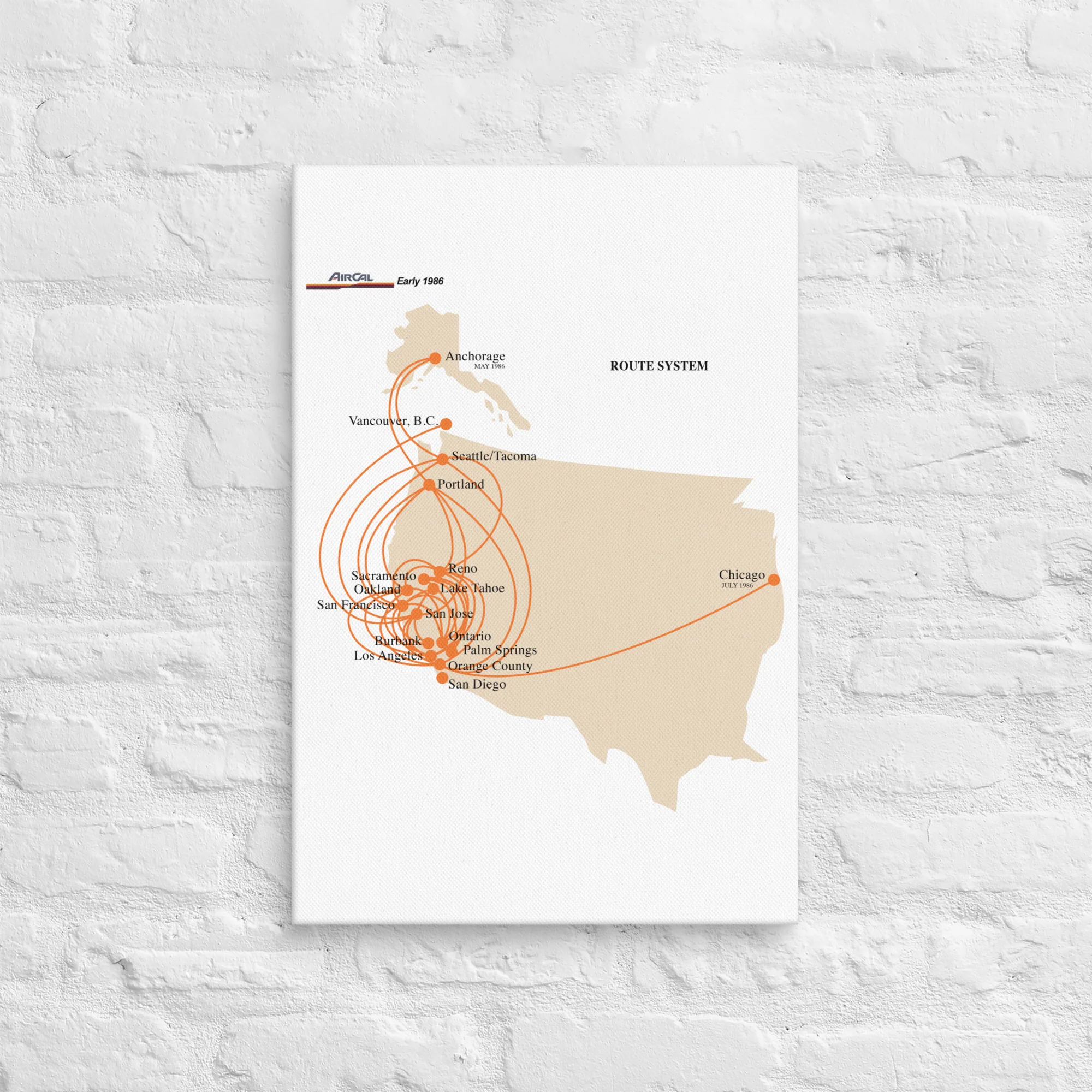 AirCal 1986 Route System Canvas