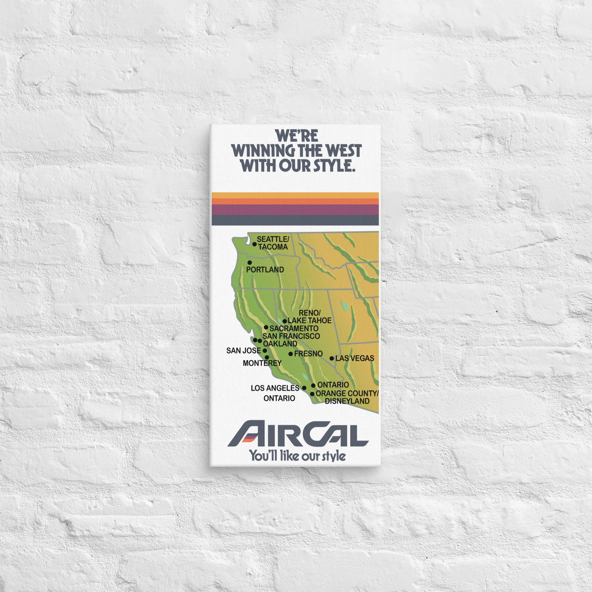 AirCal Winning West Airline Map Canvas - Image 2