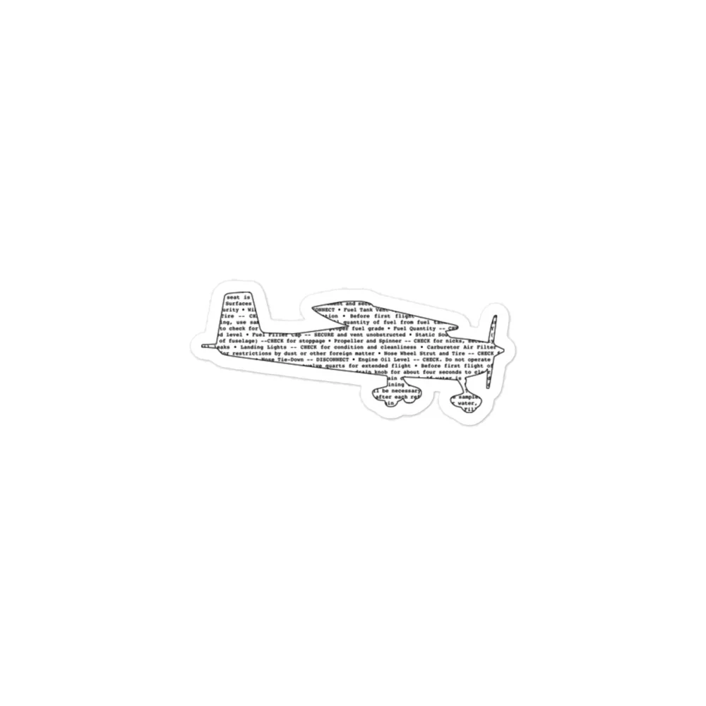 Cessna 182 Preflight Stickers